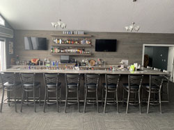 The bar in the Albatross Events Center at Leonard Country Club
